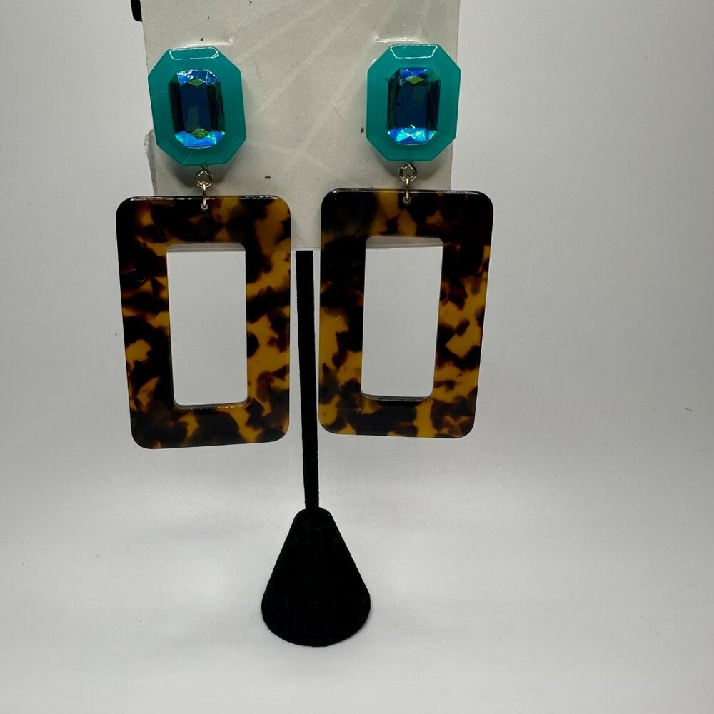 Gemma Layne Tortoise Shell Square Drop Earrings W… - image 5